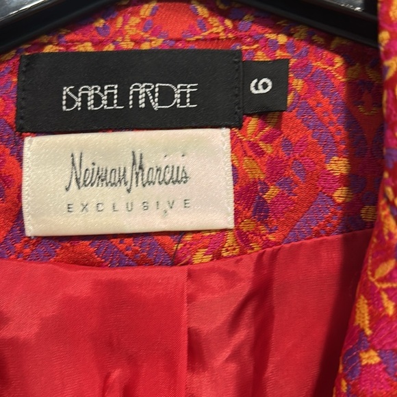 Isabela ardee Neiman Marcus Vintage Red and Orange Women's Jacket size 6 - Picture 2 of 11